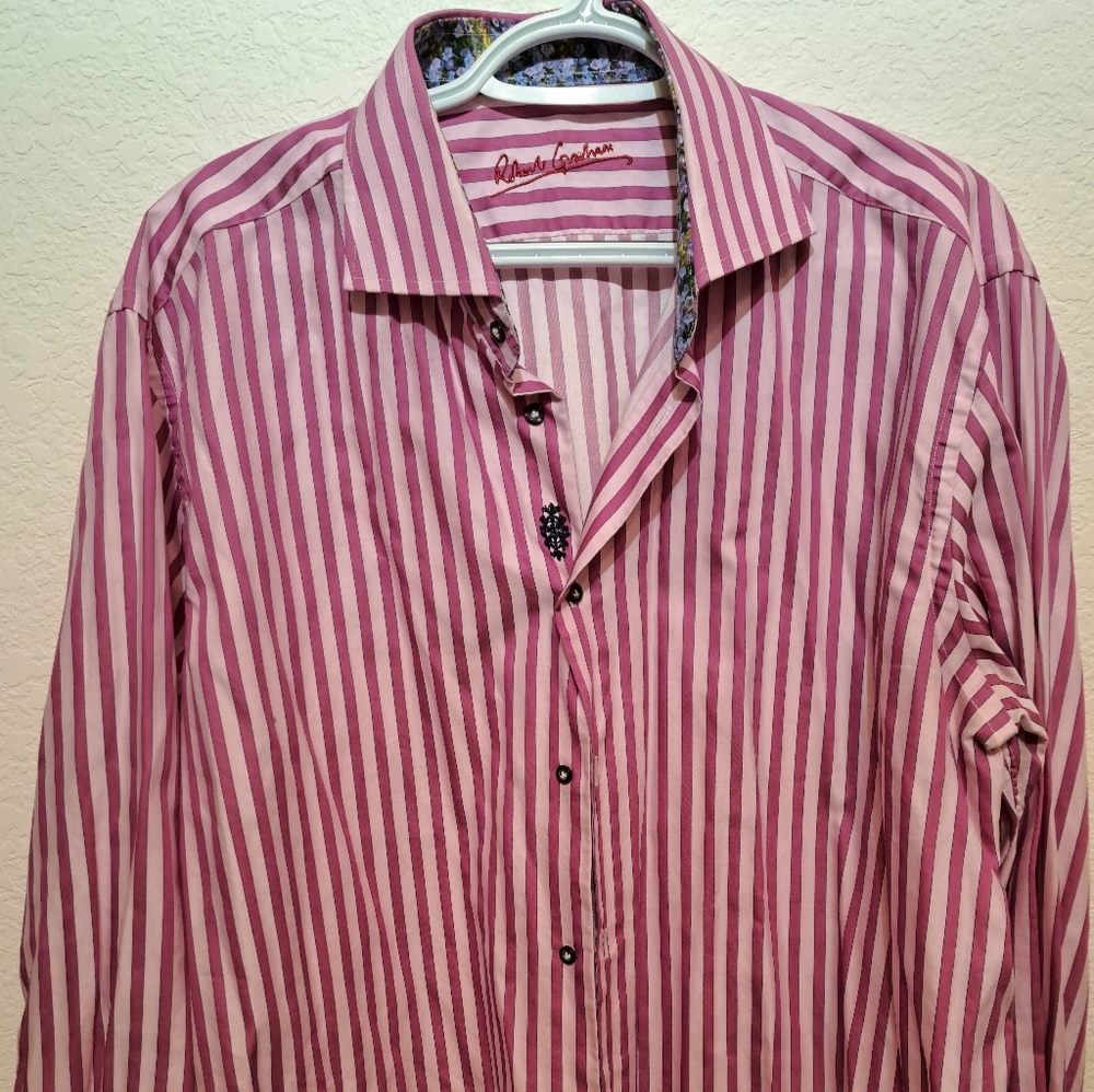 $229 Robert Graham Knowledge, Wisdom & Truth Multicolored Striped Shirt Xl